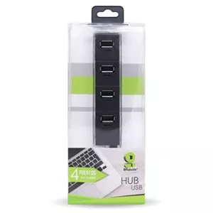 BROBOTIX HUB USB V2.0 4 PUERTOS LARGE COLOR NEGRO